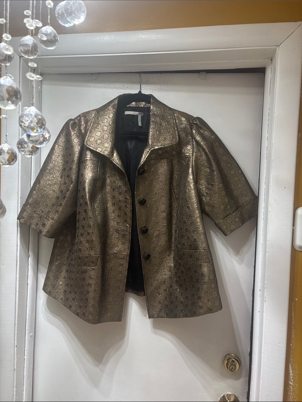 Classiques Entier Metallic Gold Short-Sleeve Blazer